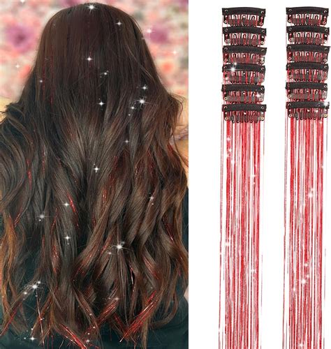 clip in tinsel hair extensions|fairy glitter hair extensions.